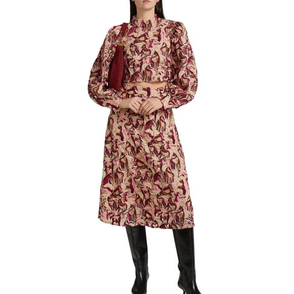 Farm Rio NWT Embroidered Horses Guipure-Lace Blouse - Picture 3 of 15